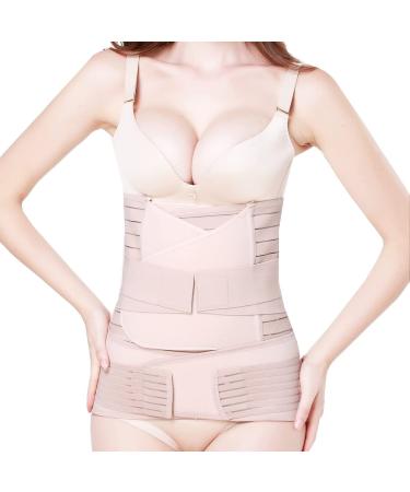 Abdominal Belt for After Birth 3-in-1 Postpartum Support Belt Women's Postnatal Postpartum Belt Abdominal Belt For C-Section XL Beige
