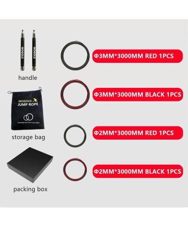 Mogold Adjustable Jump Rope for Fitness - 360 Turn Durable Silicone Metal Handle 2 Cords - Perfect for Boxing & MMA - Buy Online on SooperMarket.com