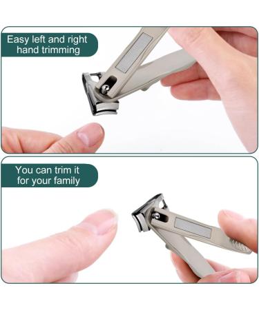 360 Rotating Nail Clippers for Seniors Long Handle Stainless Steel Nail Clippers Heavy Duty Toenail Finger Clippers for Thick Nails (Silver) - Buy Online on SooperMarket.com