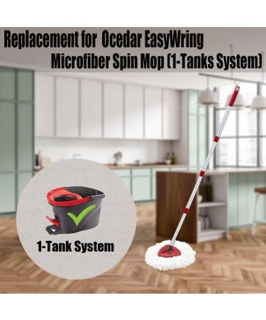 KLYFAR Mop Replace Head - 4 Pack Microfiber Refills for O Cedar EasyWring Spin Mop | Compatible with Ocedar 1 Tank System | 58in Handle | White - Buy Online on SooperMarket.com