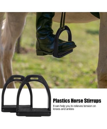 Doact Iron Stirrups for Adolescents & Adults - Secure Black Rubber & Plastic Dressage Stirrups | Medium 13 | Perfect for Children & Horses - Buy Online on SooperMarket.com