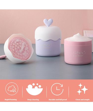 Skincare Bubble Foam Maker - 2Pcs Heart Design Portable Cleanser Foamer for Travel & Home - Fast Foaming Face Wash - Buy Online on SooperMarket.com