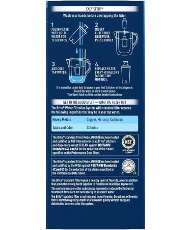 Brita Standard Water Filter Replacement - 3 Count, BPA Free for Pitchers & Dispensers - Buy Online on SooperMarket.com