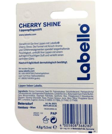 Labello Cherry Fruity Shine Lip Balm Stick SPF 10 | Beauty Care for Soft & Smooth Lips - Buy Online on SooperMarket.com