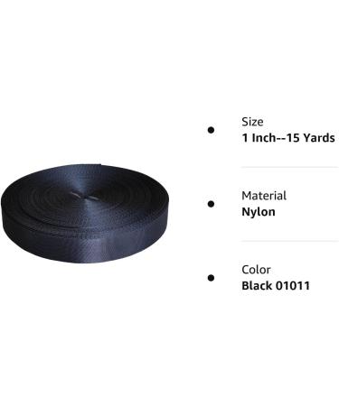 Yo-Yo2015 1 Inch Nylon Webbing Strap - 30 Yards | Durable Flat Nylon for Backpacks, Pet Leashes, Gardening Crafts - Black 01011 - Buy Online on SooperMarket.com