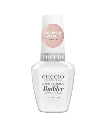 Cuccio Pro Brush-On Colour Builder Soak Off Gel - LED and UV Self-Leveling Lightweight Formula - Camouflages Re-Growth and Corrects Uneven Nail Beds - Base Coat - Cashmere Sweater - 0.43 oz