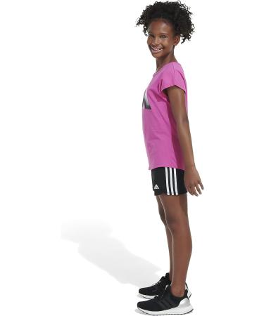 adidas Girls' 3T Short Sleeve Cotton Tee - Semi Lucid Fuchsia - Buy Online on SooperMarket.com
