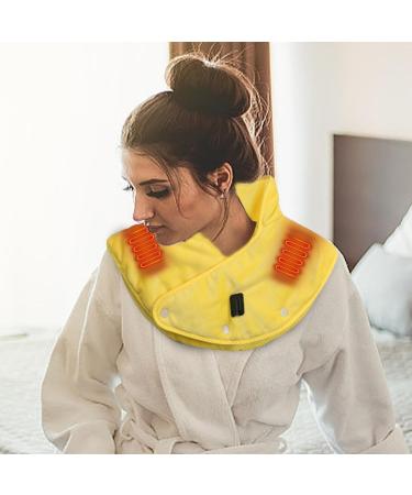 Aznever Heating Pillows for Shoulders - Fast Heating Warm Scarf | 3 Levels | Safe Heated Shoulder Warmer for Men & Women - Yellow - Buy Online on SooperMarket.com
