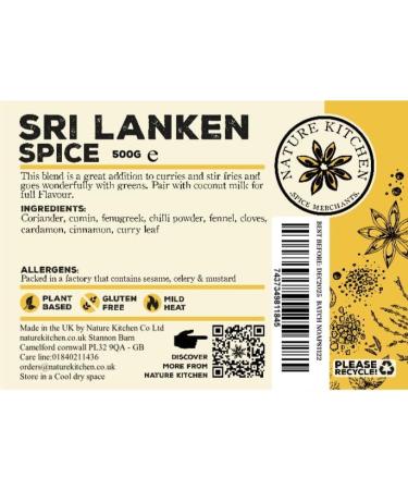 Nature Kitchen Sri Lankan Mild Spice Blend - 500g | Gluten-Free & Vegan Seasoning for Everyday Cooking: Marinades, Sauces, Frying, Baking, Grilling - Buy Online on SooperMarket.com