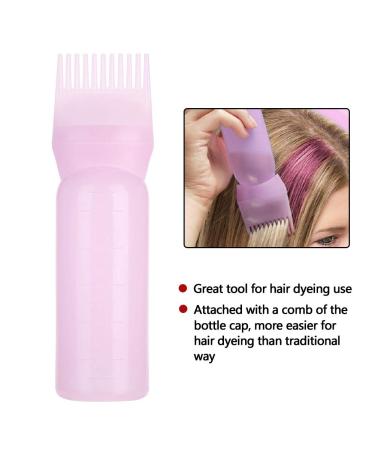 Professional Hair Dye Applicator Bottle with Graduated Scale & Brush | Root Comb Tool for Precision Hair Coloring - Pink - Buy Online on SooperMarket.com