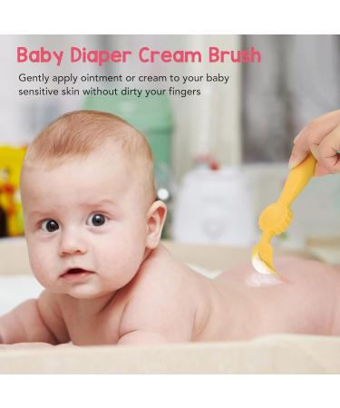 Flexible Silicone Diaper Cream Spatula - Baby Butt Paste Applicator with Suction Cup | Essential Tool for Newborns & Infants (Yellow) - Buy Online on SooperMarket.com