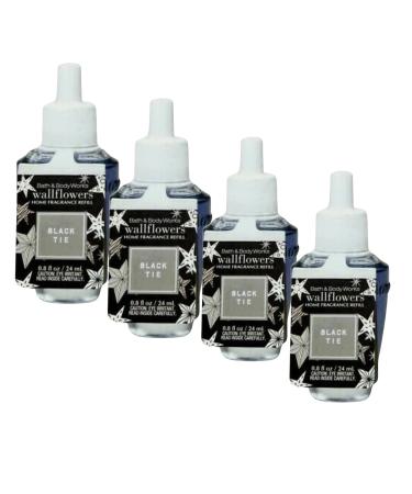 Bath and Body Works 4 Pack Black Tie Wallflower Fragrance Refill 0.8 Oz