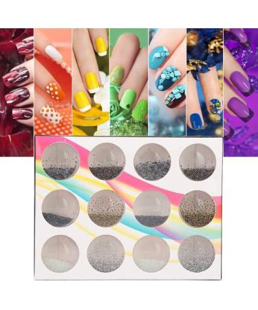 12 Grid DIY Nail Beads Plastic Nail Glitter Rhinestones Nail Art Decoration Manicure Tool Accessory DIY Nail Tip Ornament Beauty Nail Art 3D Decorations - Buy Online on SooperMarket.com