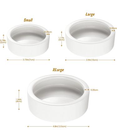 Small Ceramic Reptile Food Dish Bowl & Water Dish Set - 2 Pack | Ideal for Lizards, Geckos, Bearded Dragons, Chameleons, Hermit Crabs | Anti-Escape Design for Mealworms, Crickets, Superworms | 2.75in White - Buy Online on SooperMarket.com
