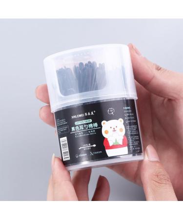 Vctitil Disposable Cotton Swabs - Double-Headed Ear Spoons & Nail Art Sticks - Black Cotton Pads for Ear Cleaning & Beauty Care - International Shipping Available - Buy Online on SooperMarket.com