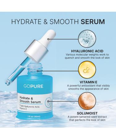 goPure Actives Hyaluronic Acid Serum with Vitamin E - Natural Glow & Hydration - Anti-Aging Brightening Serum for Firmer Smoother Skin - 1 fl oz - Buy Online on SooperMarket.com