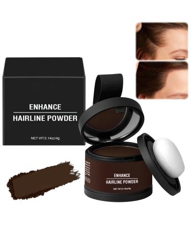 Hairline Concealer Powder - Enhances Thinning Hair Covers Gray Roots Touch Up for Women & Men (Dark Brown 1) Dark Brown 1 Fl Oz (Pack of 1)
