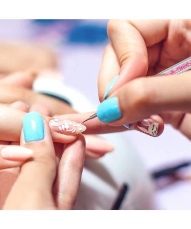 ANGENIL 5 Pcs Acrylic Nail Art Brushes & Dotting Pen Set for DIY Manicure | Nail Art Tools for Drawing, Painting, and Point Drill Designs - Buy Online on SooperMarket.com