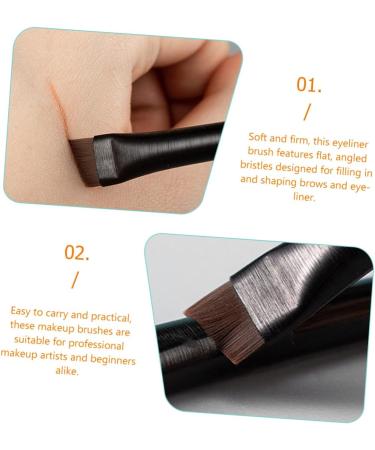 Baluue 12 Sets Eyeliner Brush Makeup Brush Ear Multi-function Eyebrow Brush Wood Black - Buy Online on SooperMarket.com