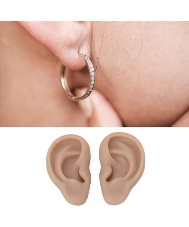 Silicone Ear Model Reusable Practice Experience Artificial Ear Model Easy to Wear for Ear Piercing (Dark Skin Color) - Buy Online on SooperMarket.com