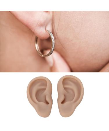 Artificial Ear Model Flexible Reusable Simulation Silicone Ear Model Convenient for Ear Piercing Exercise for Earrings Display(Deep Skin Color) - Buy Online on SooperMarket.com