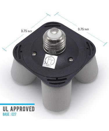 LimoStudio 4 in 1 Socket Adapter E27 Bulb Lamp Light Splitter for Photo Studio Lighting | UL Approved | AGG813 - Buy Online on SooperMarket.com