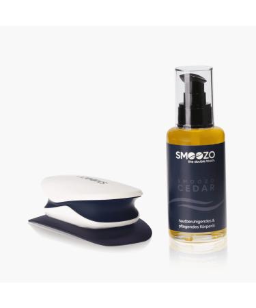 SMOOZO Bundle body razor Elegant dark blue including design tray and care oil cedar (Bu1202)
