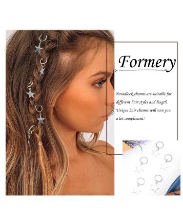 Silver Star Braid Hair Clips - 5PCS Dreadlock Charms for Women and Girls - Buy Online on SooperMarket.com