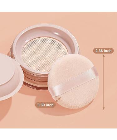 10-Piece Pure Cotton Powder Puff Set for Face Makeup Velour Puffs with Ribbon Applicator for Loose Powder & Foundation - Buy Online on SooperMarket.com