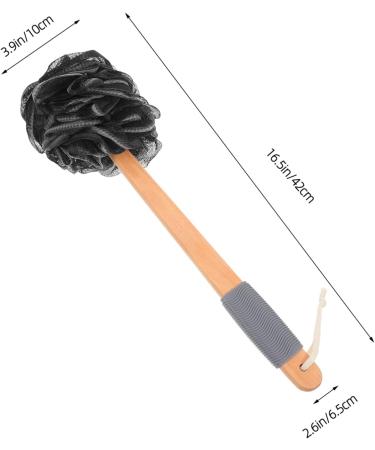 Charcoal Bath Ball & Long Handle Shower Sponge - Exfoliating Body Scrubber for Women & Adults | Skin Cleaning Essentials - Buy Online on SooperMarket.com