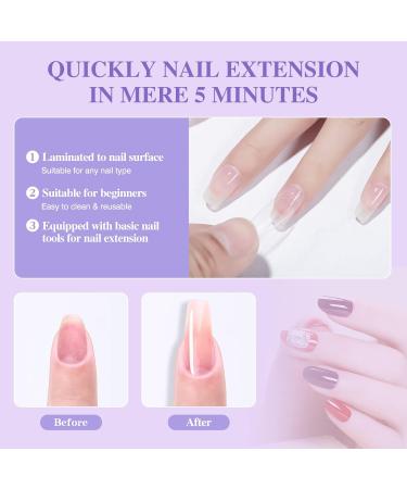 Saviland Dual Nail Forms Set - 100PCS Clear Poly Gel Nail Forms | Full Cover Tips for Nail Extensions | Includes Nail Brush & Clips | 10 Sizes Available - Buy Online on SooperMarket.com