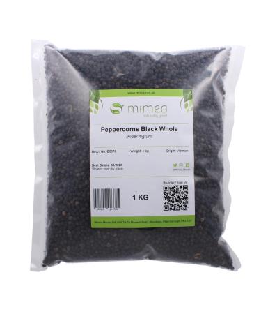 Mimea Peppercorns Black Whole | 1kg | Quality Ingredients | Natural | No Additives | Grinder Refill | For Cooking & Pickling