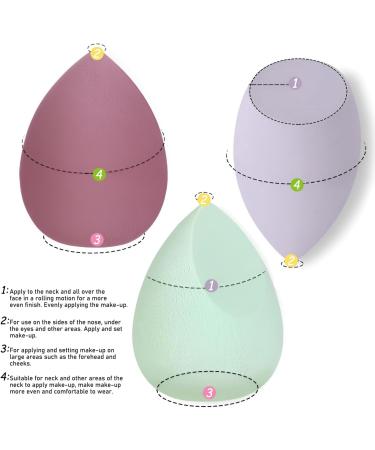 Makeup Sponge Blender 4 Pcs Beauty Blender Foundation Sponges Set with 1 Sponge Holder Case Professional Non Latex Beauty Applicator Set for Cream Liquid and Powder (Purple) - Buy Online on SooperMarket.com