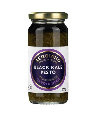 Seggiano Black Kale Pesto 200g - Vegan GMO Free Gluten Free Wheat Free Raw Vegetarian & Suitable for Coeliacs - Product of Sicily - Excellent with Pasta