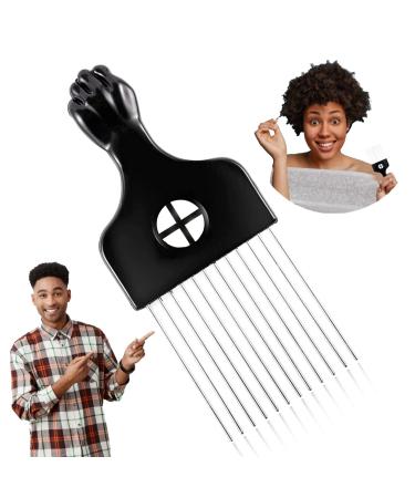 Boorika Metal Afro Comb Smooth & Sturdy Metal Hair Pick for Detangling and Styling Afro Pick for Curly Hair For Home & Salon (Metal Afro Comb)