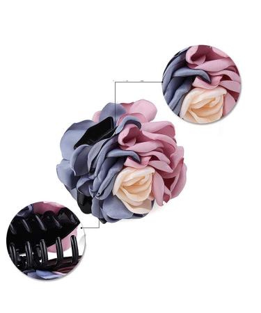 Sweet Rose Flower Hair Claws Set - 2PCS Pink & Pink Blue | Women's Hair Accessories - Buy Online on SooperMarket.com