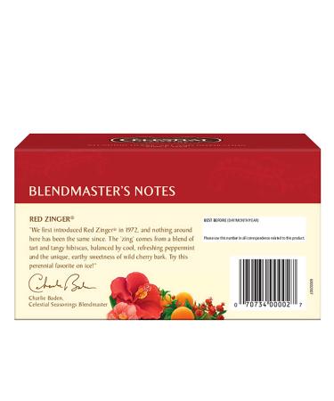 Celestial Seasonings Red Zinger Herbal Tea - Caffeine Free, 20 Tea Bags x 6 Packs - Buy Online on SooperMarket.com