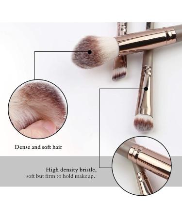 18 PCS Professional Makeup Brush Set - Travel Kabuki Face Powder & Eye Shadow Brushes with Case - Champagne - Buy Online on SooperMarket.com