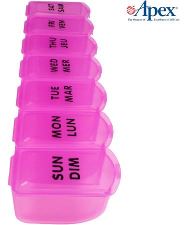 Apex 7 Day Bubble Lok Weekly Pill Organizer Weekly Pill Organizer Daily Easy-Open See-Through Lids Organize Medication or Vitamins Berry - Buy Online on SooperMarket.com