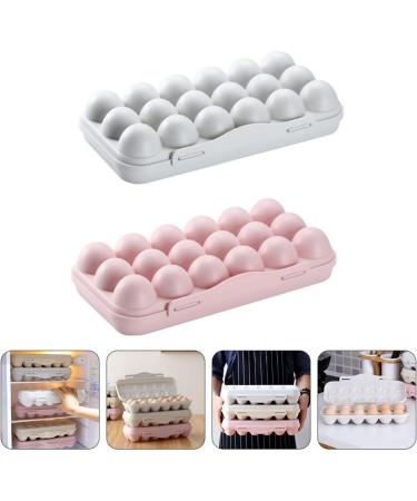 OSALADI 2pcs 18 Egg Storage Box Filled Plastic Eggs Fridge Egg Dispenser Egg Storage Tray With re-usable Assorted Color 30x15cm - Buy Online on SooperMarket.com