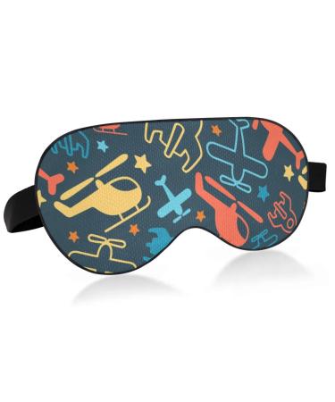 Haskirky Light Blocking Eye Mask Breathable and Adjustable Adult Men and Women Travel on Business Trips Yoga Meditation Light Smooth Comfortable Eye Mask Office Deep Sleep Goodies Cartoon Plane