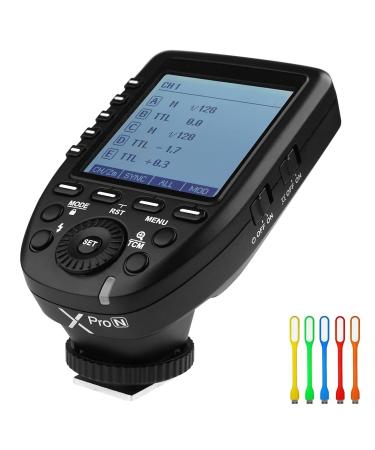 Godox XPro-N i-TTL 2.4G Wireless High Speed Sync 1/8000s X system Flash Trigger Transmitter Compatible for Nikon Cameras,11 Customizable,5 group button,4 function buttons offer convenient manipulation