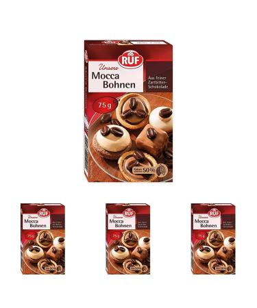 Call mocca beans made of fine dark chocolate at least 50% cocoa content for cream cakes and coffee desserts gluten-free 1x75g (pack with 4) 75 g (4 Pack) Mocca beans