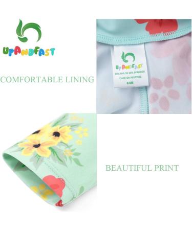 UPF 50+ Light Green Baby Girl One Piece Swimwear Suit with Sun Hat 9-12 Months - Buy Online on SooperMarket.com