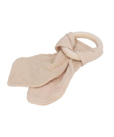 Soft Baby Teething Wooden Ring | Handgrip Training Teether Toys for Babies - Khaki | International Shipping Available - Buy Online on SooperMarket.com
