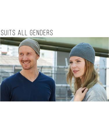 Organic Cotton Men's Beanie Hat - Short Chemo Headgear for Women Dark Gray Cycling Support Cap - Buy Online on SooperMarket.com