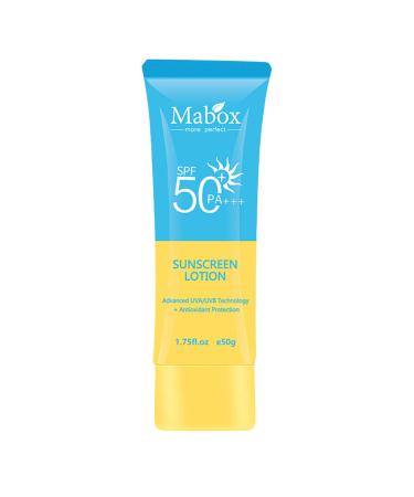 Mabox Skin Dry Touch Sunscreen Broad Spectrum SPF 50  Oil Free Face Sunscreen  Non-Greasy Sunscreen Lotion