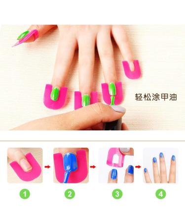 Gresunny 78pcs Nail Polish Stencil Kit - Reusable Plastic Nail Protector Shields for Anti Spill Manicure - Finger Cover Nail Art Clips Cap - Edge & Nails Protection Tools - Buy Online on SooperMarket.com