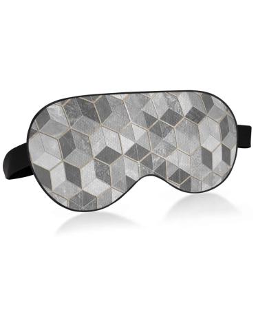 Haskirky Light Blocking Eye Mask Breathable and Adjustable Adult Men and Women Travel on Business Trips Yoga Meditation Light Smooth Comfortable Eye Mask Office Deep Sleep Goodies Grey White Flower