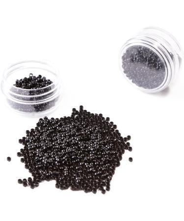 Vlasy Silicone Lined Nano Rings Beads for Nano Tip Hair Extensions Micro Nano Beads (200pcs Black) 200 Count (Pack of 1) Black